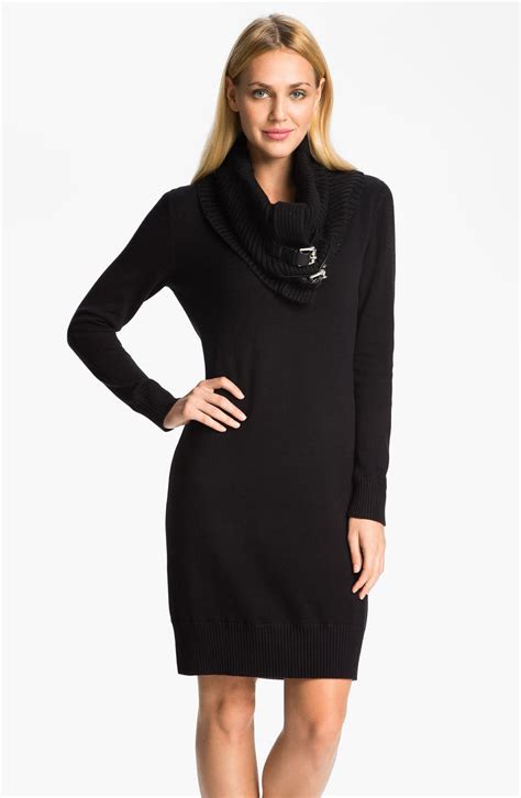 michael kors buckle cowl sweater dress|Michael Kors Sweater Dresses for Women .